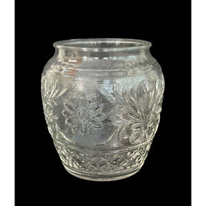 Vintage Cookie Jar, Canister, Ginger Jar, Anchor Hocking Sandwich Pattern Daisy